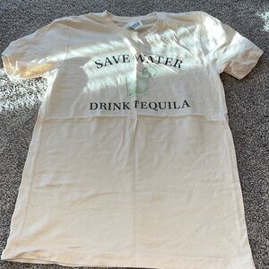 Pink Lily save water drink tequila tshirt